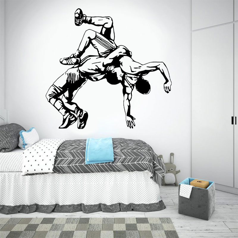 Home Gym Aesthetic - Worstelen Gooi Muurstickers Vinyl Worstelaar Sport