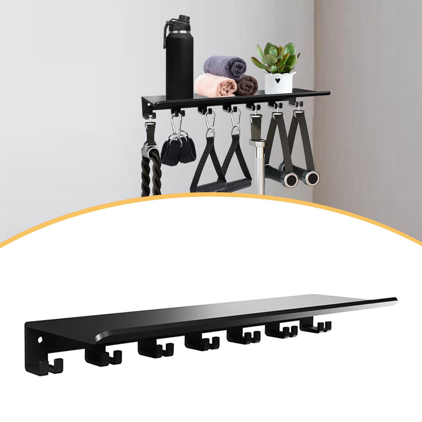 Home Gym Organization - Zwevende plank met haken, metalen plank,
