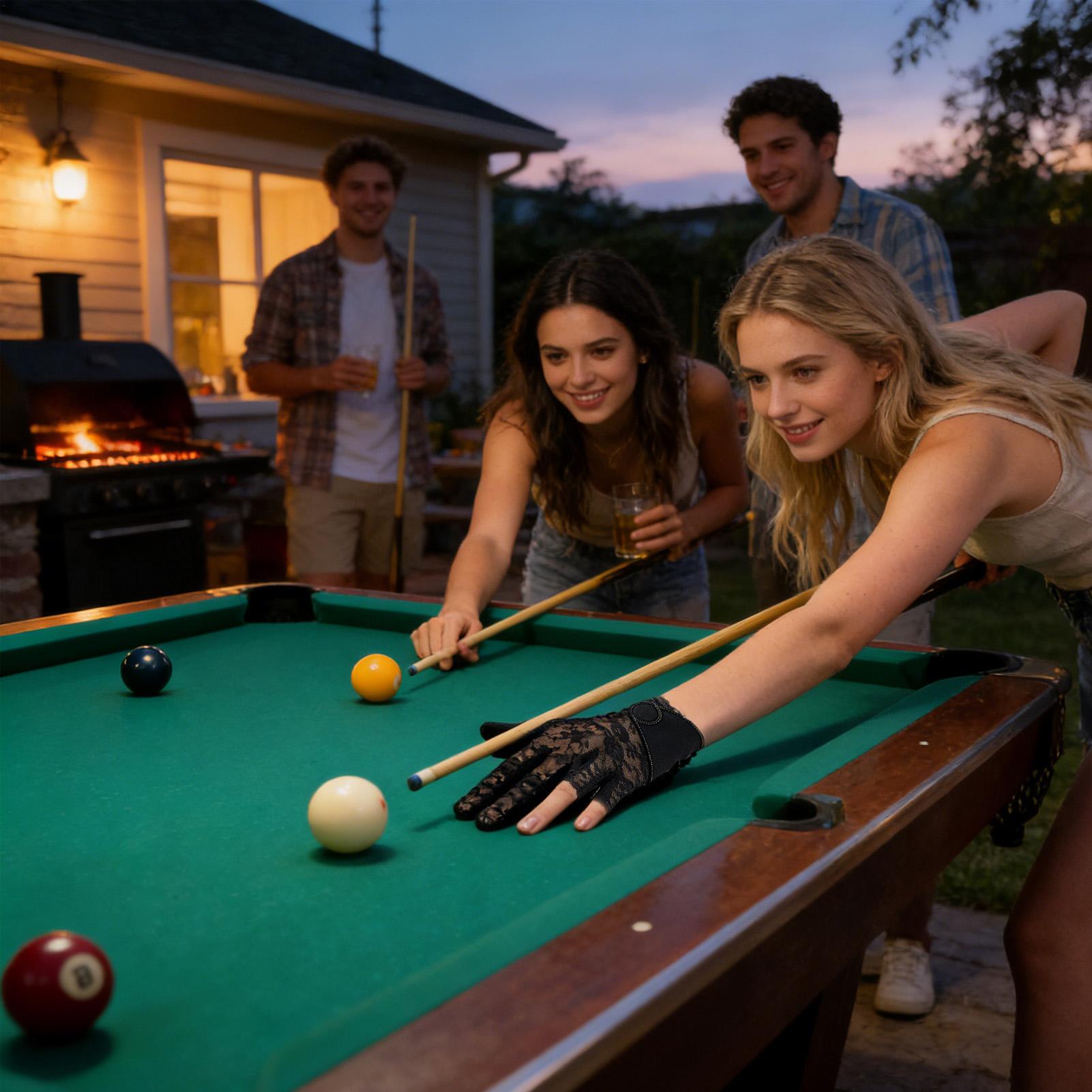 Home Gym Gear - Biljarthandschoen Dames Kant Biljartuitrusting Dames Poolhandschoen