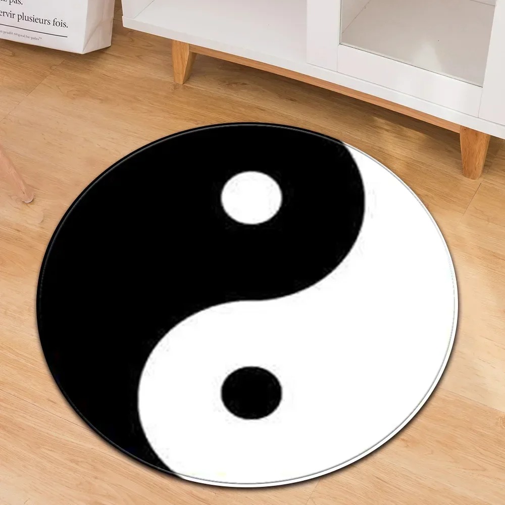 Home Gym Aesthetic - Yin Yang Taiji rond tapijt bloem