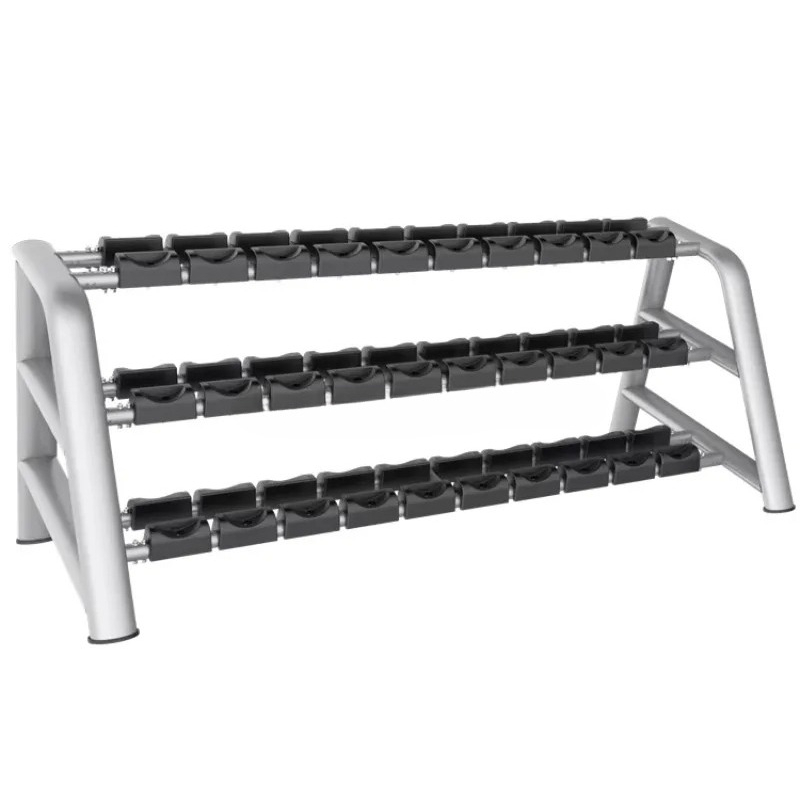 Home Gym Organization - Fitnessapparatuur Uniek Uiterlijk Drie-Rijig Dumbbellrek Organisatiehouder