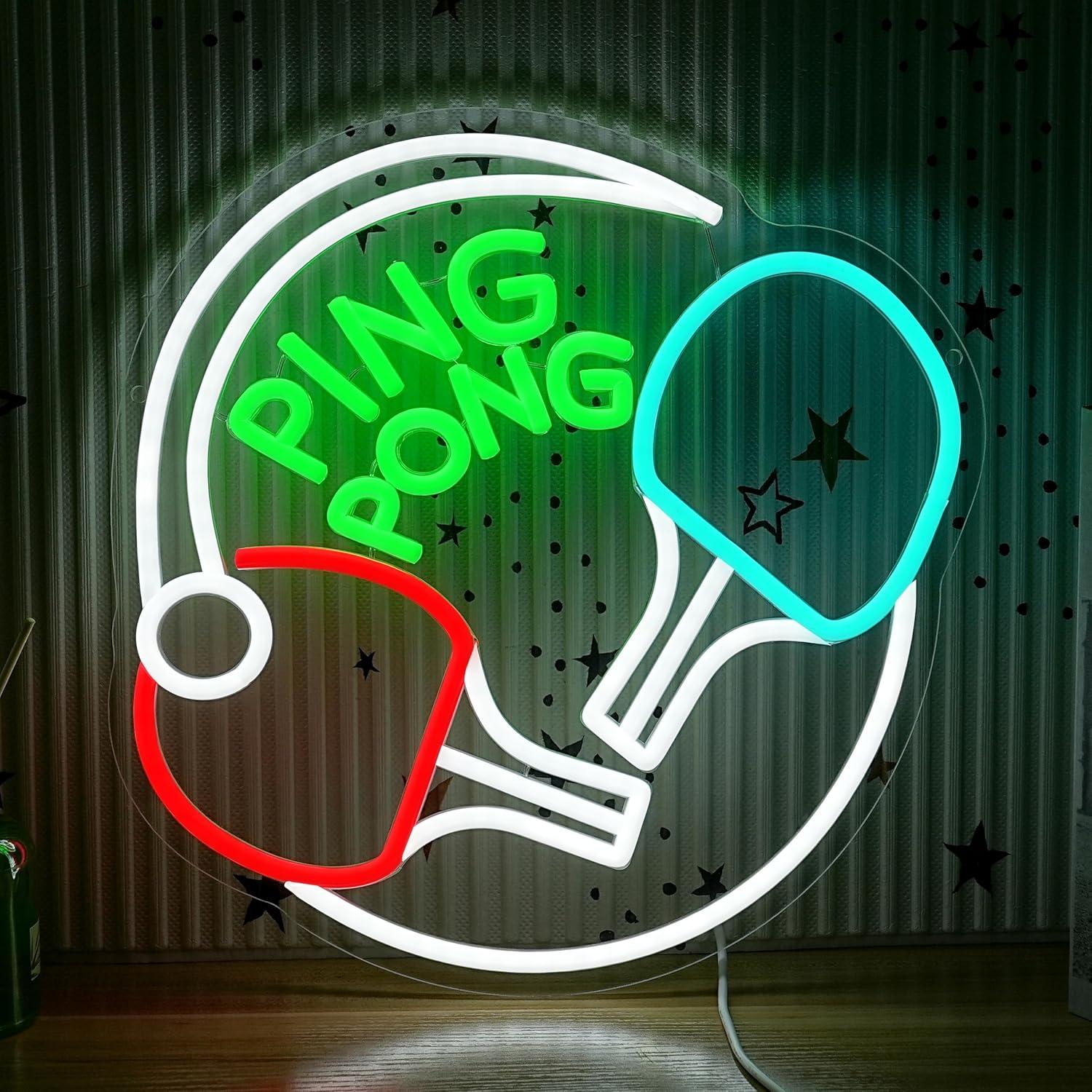 Home Gym Aesthetic - Ping Pong Neon Licht USB Dimbaar