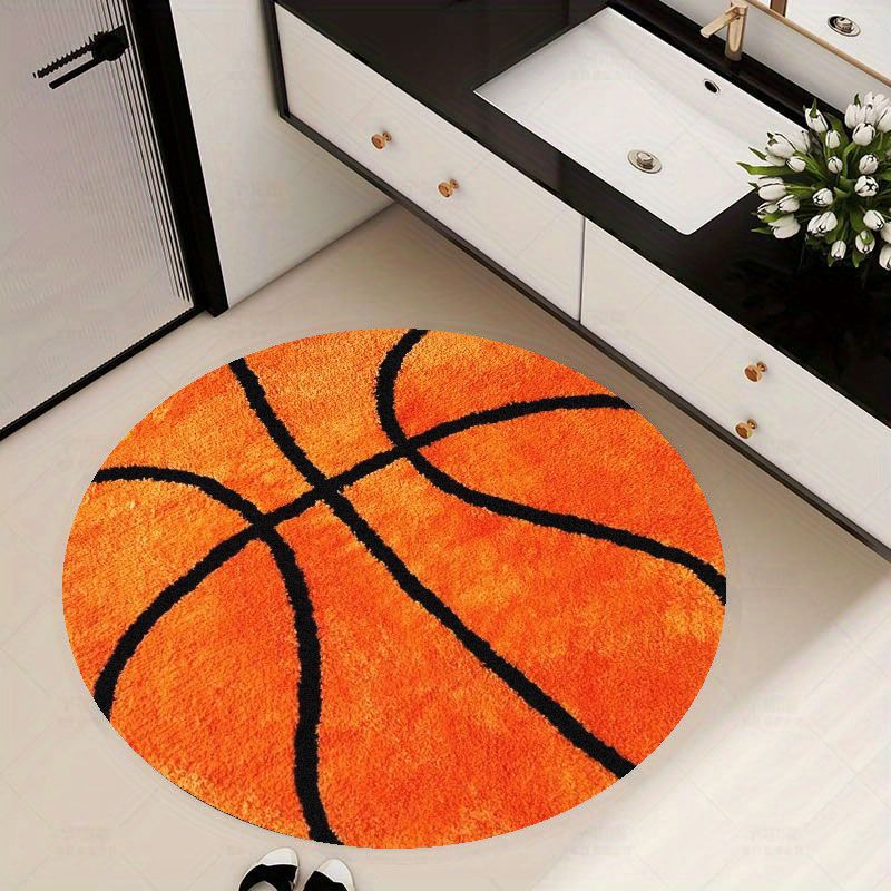 Home Gym Mma - Basketbalpatroon rond tapijt flanel zacht woondecoratie