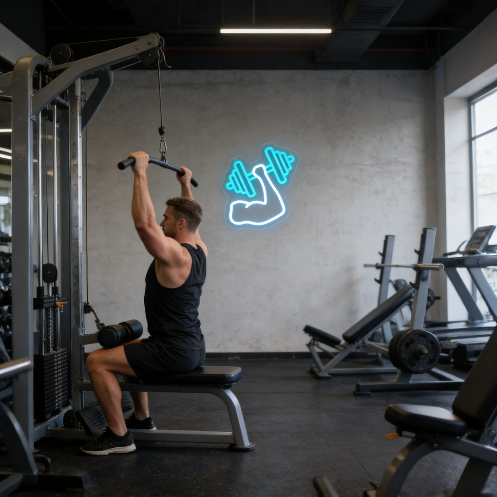 Muscle Arm Dumbbell Neon Sign  - Home Gym Aesthetic recensie en prijs