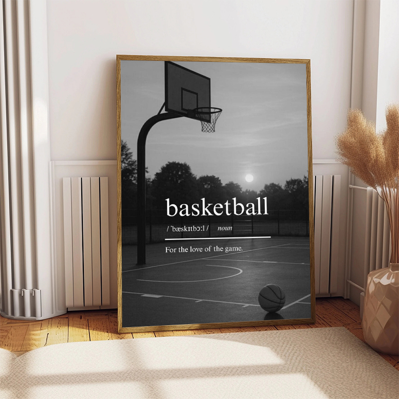 Zwart-wit basketbalster inspir - Home Gym Aesthetic recensie en prijs