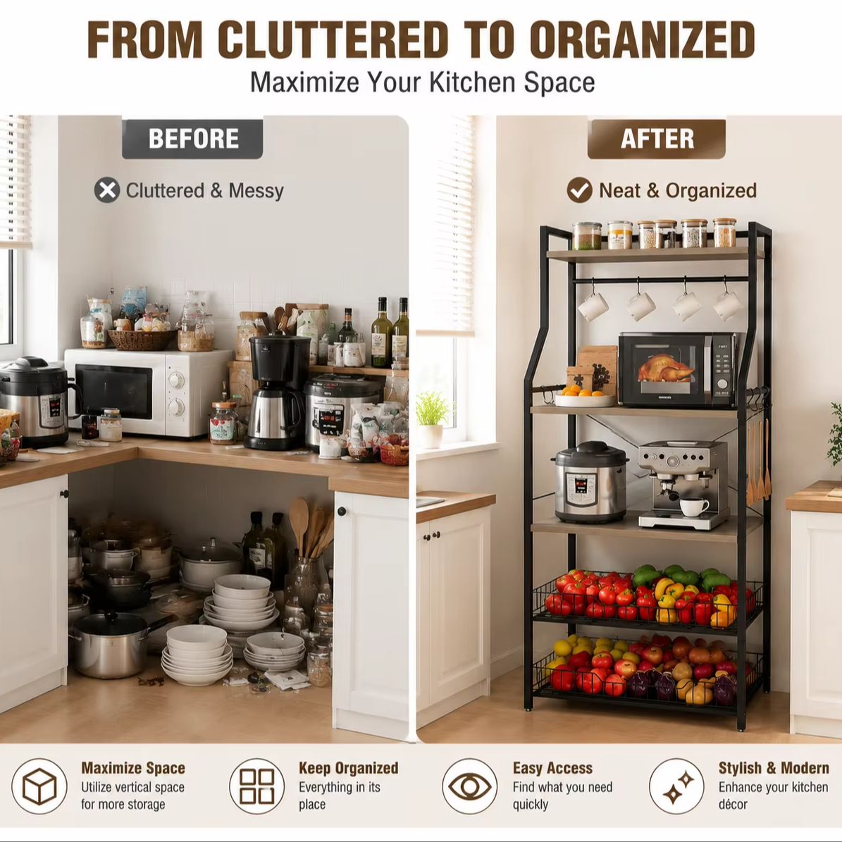 5-laags keukenbakkersrek met m - Home Gym Organization recensie en prijs