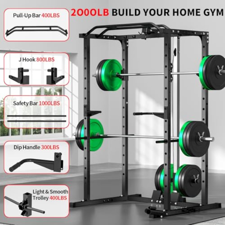Homegym power rack met LAT pul - Home Gym Power Rack recensie en prijs
