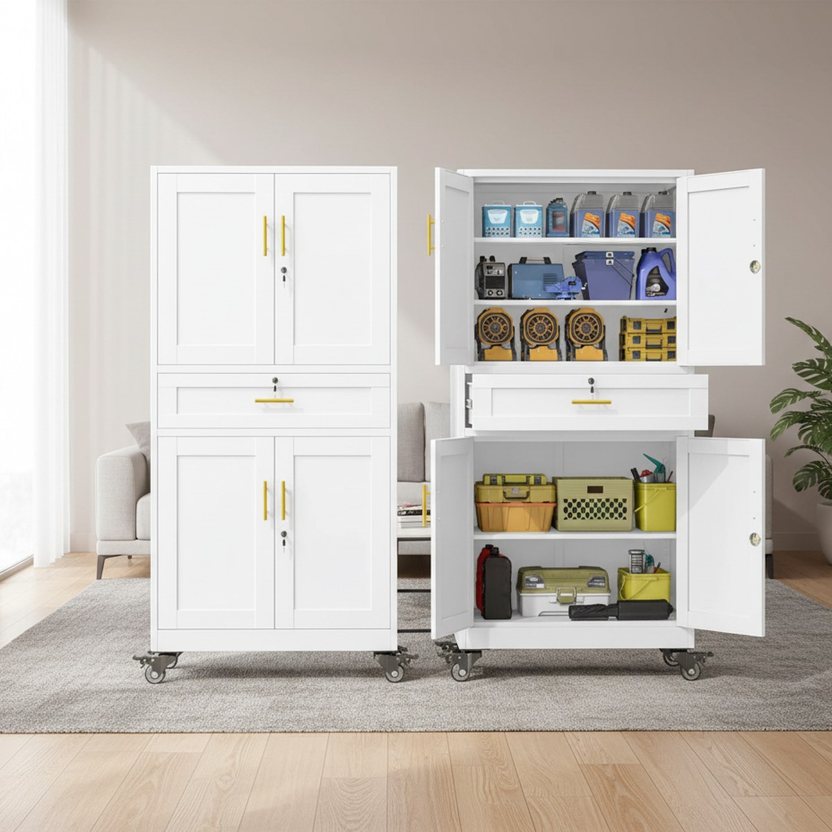 Rolbare metalen garage-opbergk - Home Gym Organization recensie en prijs